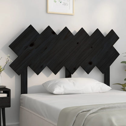 vidaXL Bed Headboard | Black | Solid pine wood | Standard | Decorative Inlays