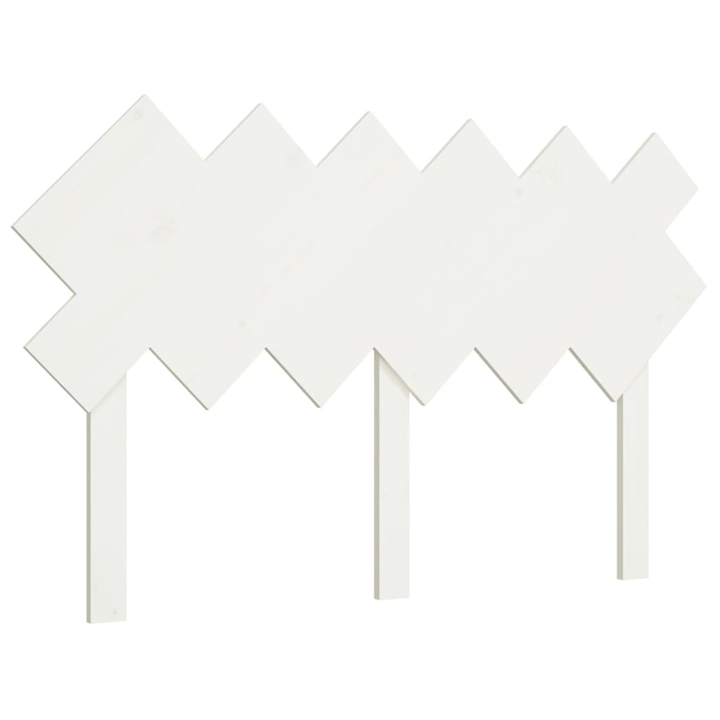vidaXL Bed Headboard | White | Solid Pine Wood | 132x3x81 cm | Decorative Inlays