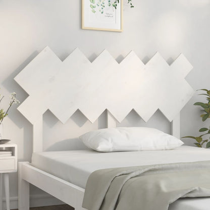 vidaXL Bed Headboard | White | Solid Pine Wood | 132x3x81 cm | Decorative Inlays