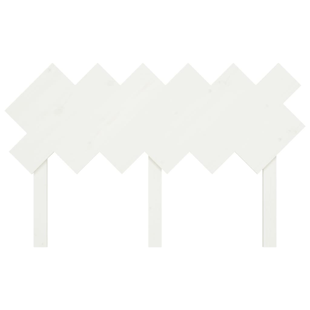vidaXL Bed Headboard | White | Solid Pine Wood | 132x3x81 cm | Decorative Inlays