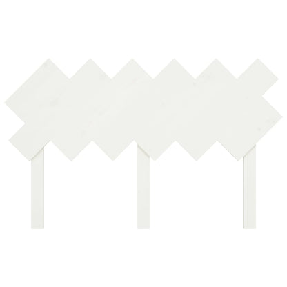 vidaXL Bed Headboard | White | Solid Pine Wood | 132x3x81 cm | Decorative Inlays