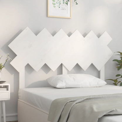 vidaXL Bed Headboard | White | Solid Pine Wood | 132x3x81 cm | Decorative Inlays