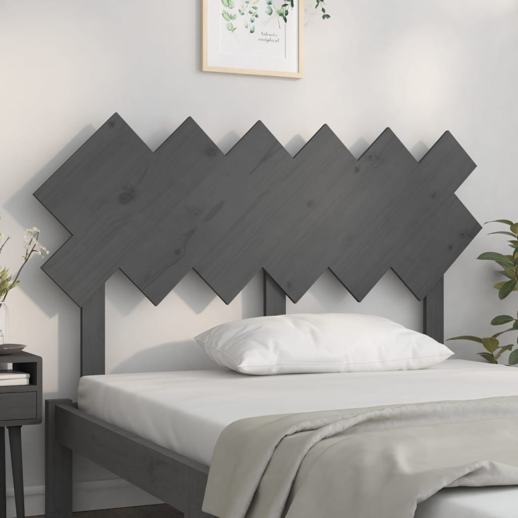 vidaXL Bed Headboard | Grey | Solid Pine Wood | Medium | Nice Design