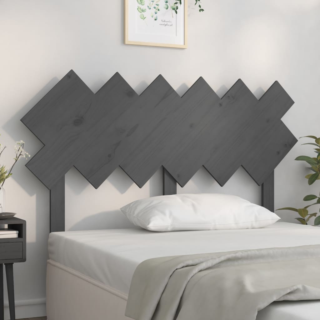 vidaXL Bed Headboard | Grey | Solid Pine Wood | Medium | Nice Design