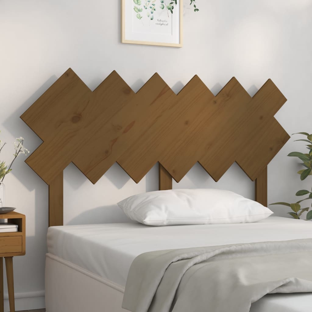 vidaXL Bed Headboard Honey Brown 132x3x81 cm Solid Wood Pine