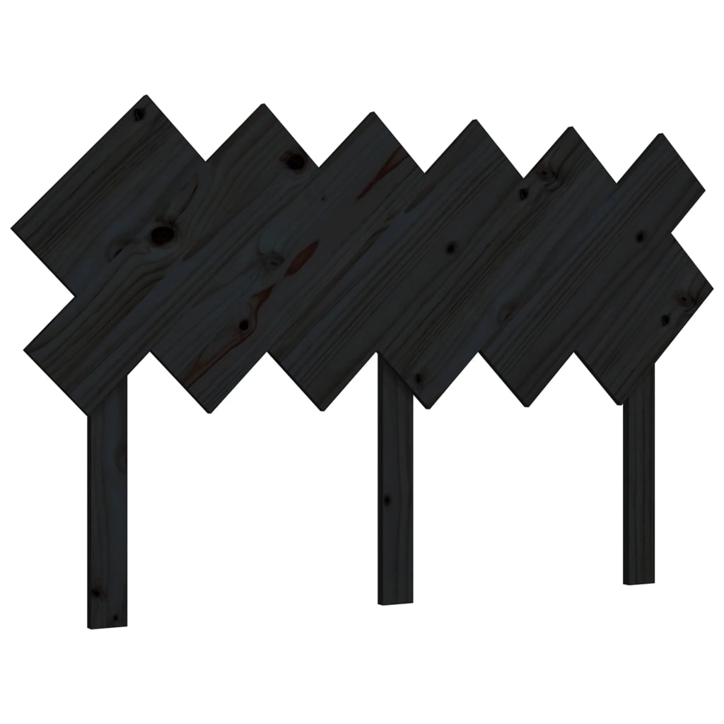 vidaXL Bed Headboard Black 132x3x81 cm Solid Wood Pine