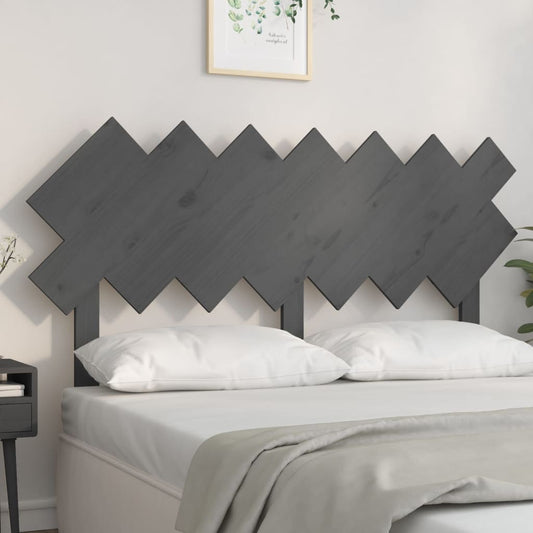 819222 vidaXL Bed Headboard Grey 141x3x80,5 cm Solid Wood Pine