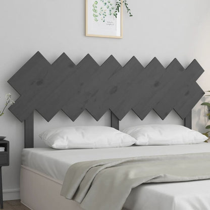 vidaXL Bed Headboard Grey 159.5x3x80.5 cm Solid Wood Pine