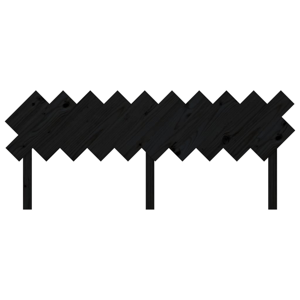 vidaXL Bed Headboard Black 196x3x80.5 cm Solid Wood Pine