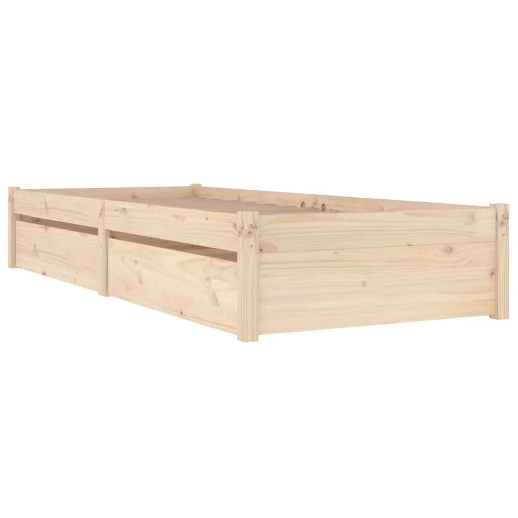 vidaXL Bed Frame without Mattress with Drawers Small Single