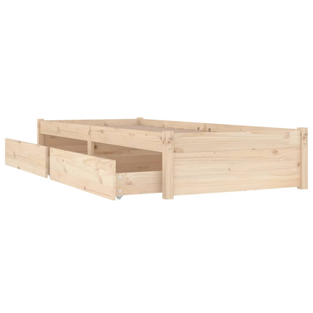 vidaXL Bed Frame without Mattress with Drawers Small Single