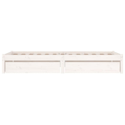 vidaXL Bed Frame without Mattress with Drawers White Small Single