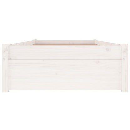 vidaXL Bed Frame without Mattress with Drawers White Small Single