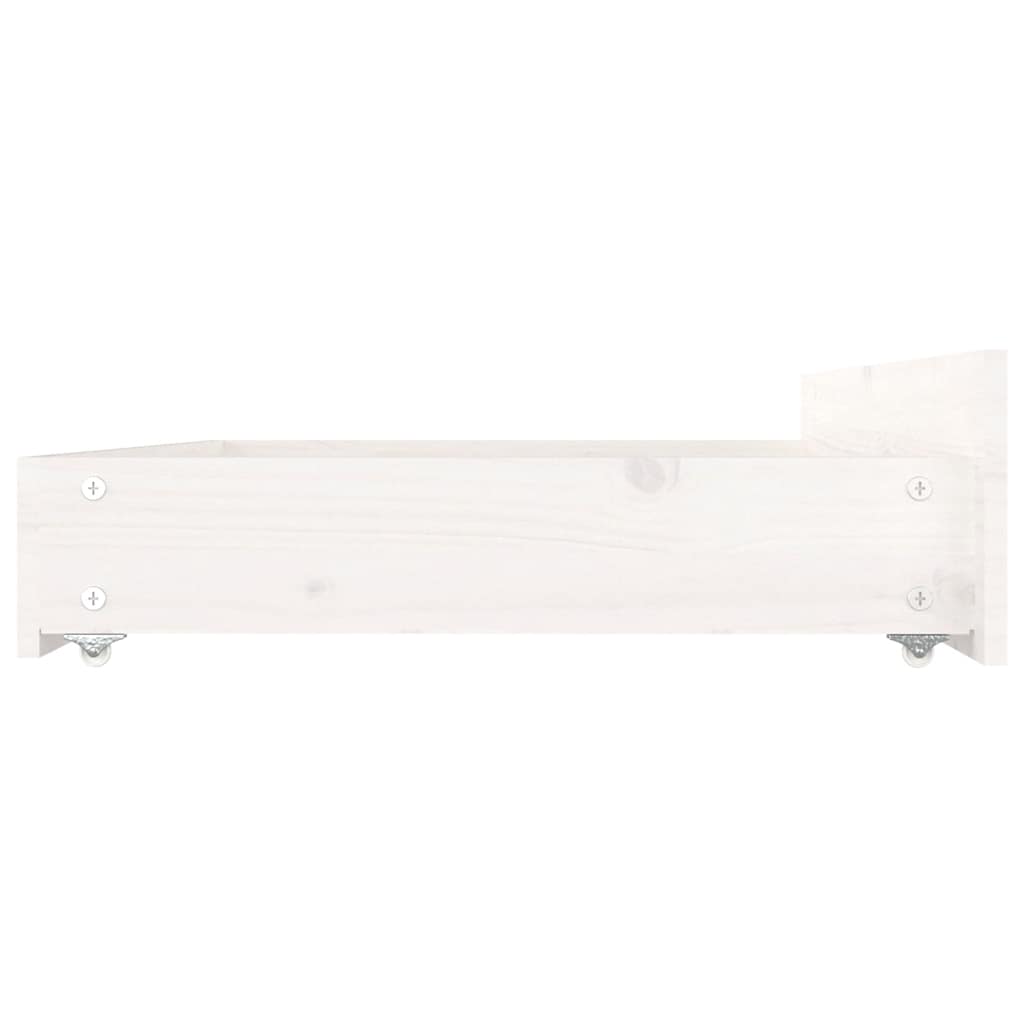 vidaXL Bed Frame without Mattress with Drawers White 120x200 cm