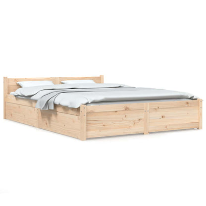 3103559 vidaXL Bed Frame without Mattress with Drawers 140x200 cm (815044+814999)