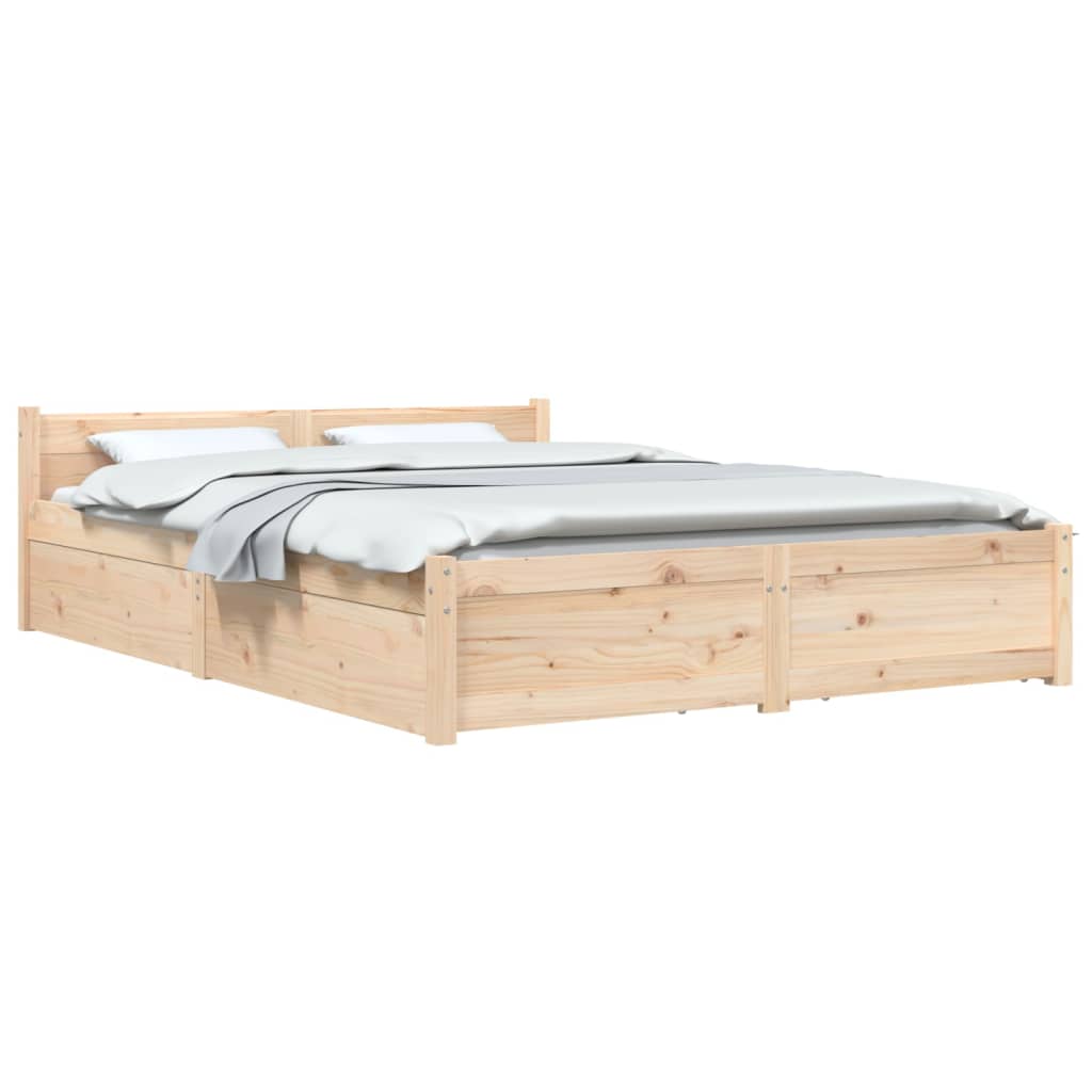 vidaXL Bed Frame without Mattress with Drawers King Size