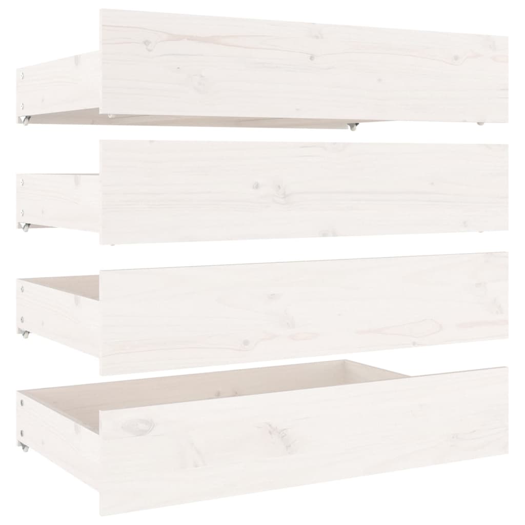 vidaXL Bed Frame without Mattress with Drawers White 160x200 cm