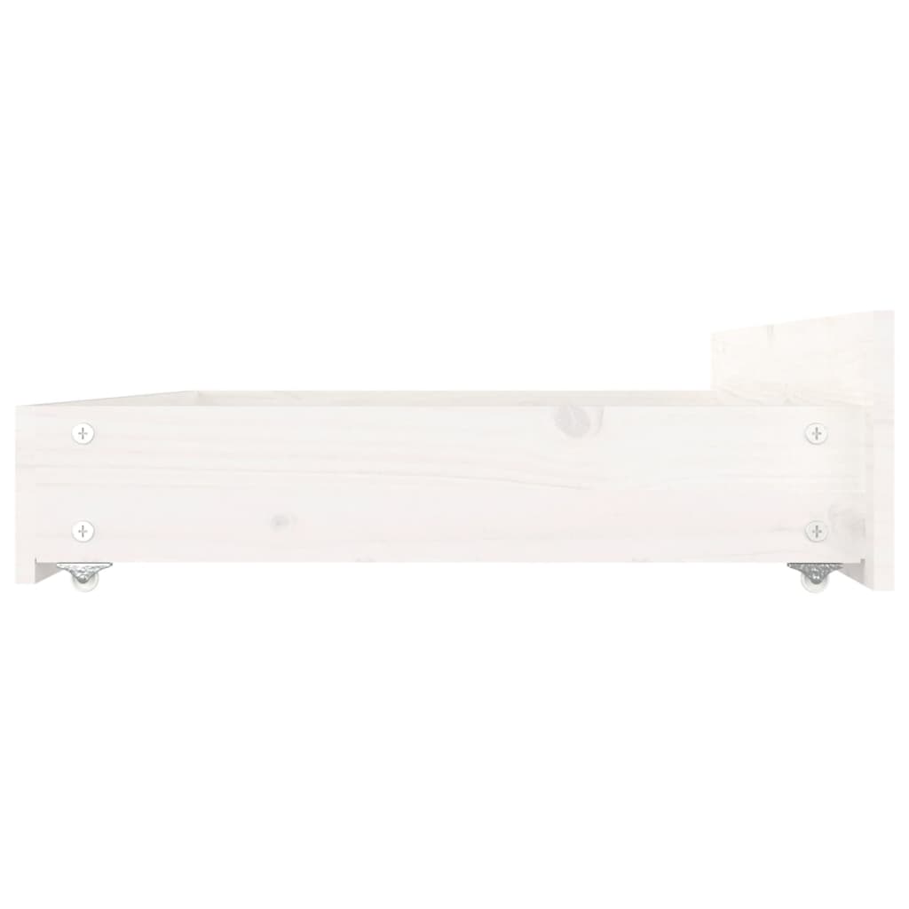 vidaXL Bed Frame without Mattress with Drawers White 160x200 cm