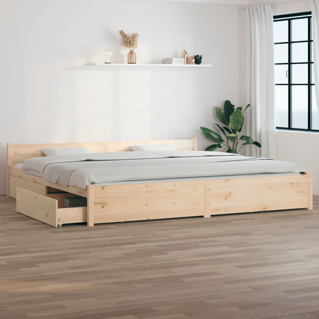 vidaXL Bed Frame without Mattress with Drawers Super King