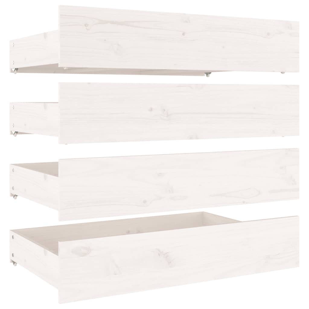 vidaXL Bed Frame without Mattress with Drawers White Super King