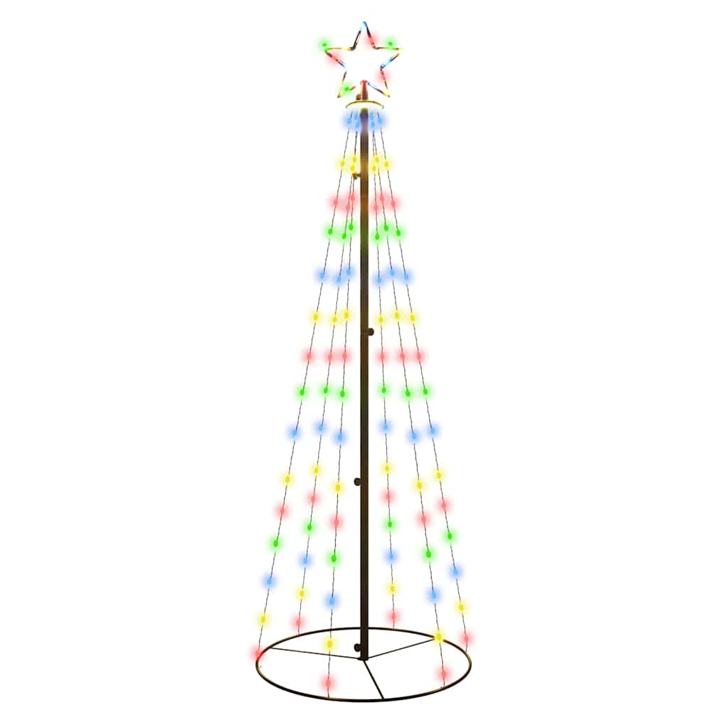 vidaXL Christmas Cone Tree Colourful 108 LEDs 70x180 cm