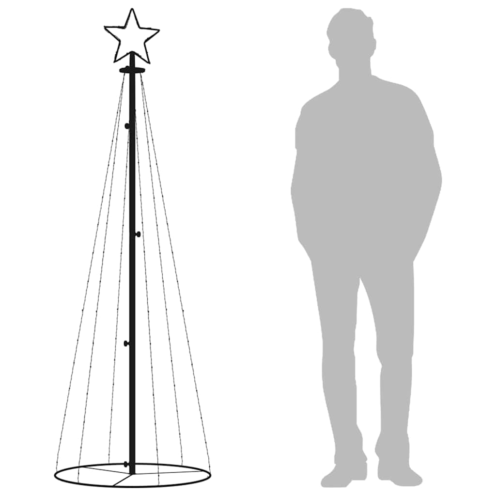 vidaXL Christmas Cone Tree Colourful 108 LEDs 70x180 cm
