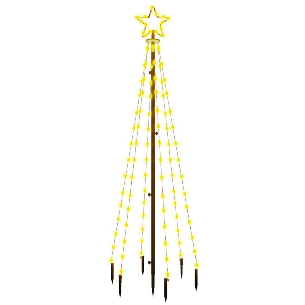 343550 vidaXL Christmas Tree with Spike Warm White 108 LEDs 180 cm