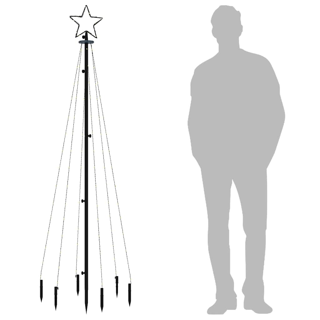 343550 vidaXL Christmas Tree with Spike Warm White 108 LEDs 180 cm