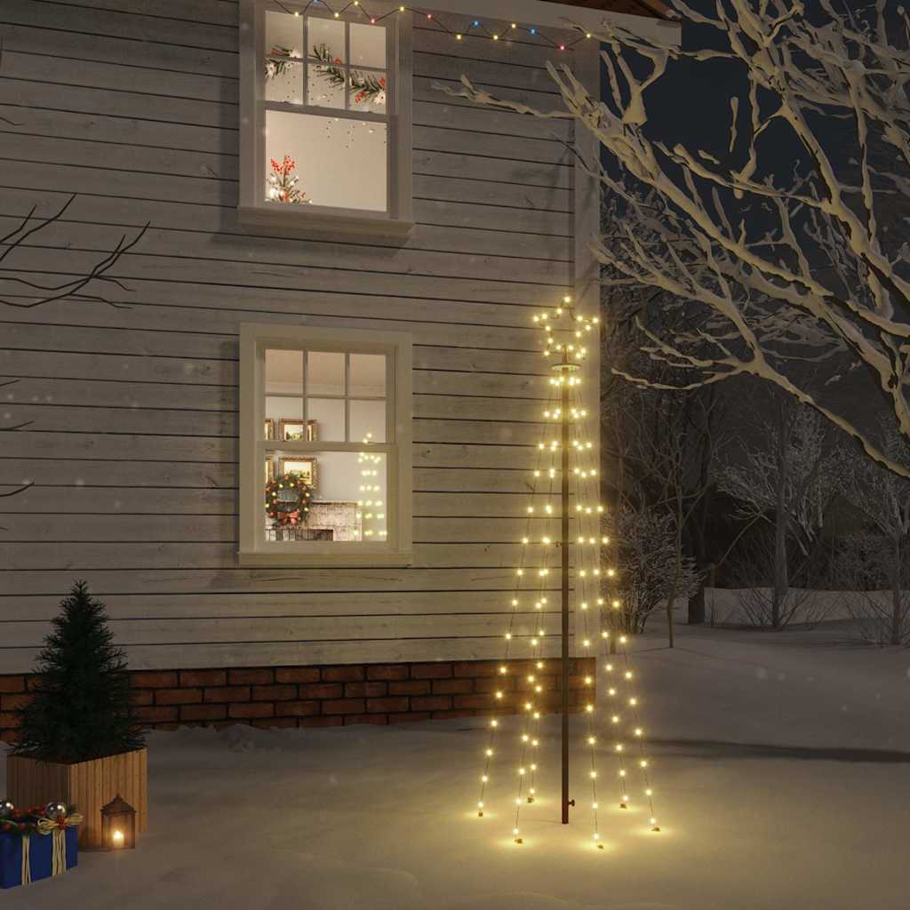 343550 vidaXL Christmas Tree with Spike Warm White 108 LEDs 180 cm