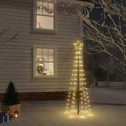 343550 vidaXL Christmas Tree with Spike Warm White 108 LEDs 180 cm