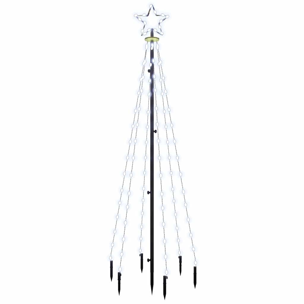343551 vidaXL Christmas Tree with Spike Cold White 108 LEDs 180 cm