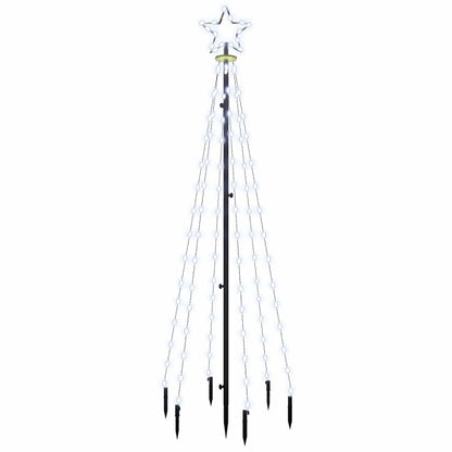 343551 vidaXL Christmas Tree with Spike Cold White 108 LEDs 180 cm