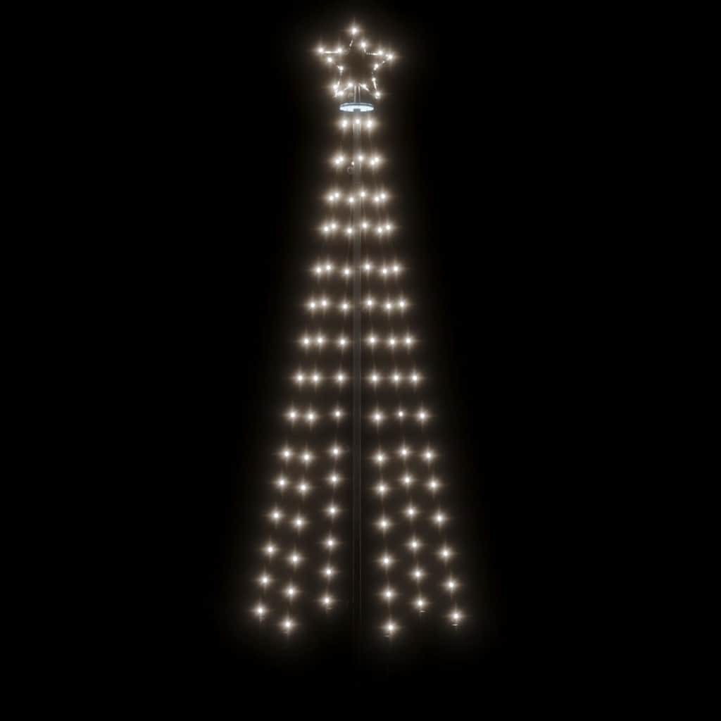 343551 vidaXL Christmas Tree with Spike Cold White 108 LEDs 180 cm