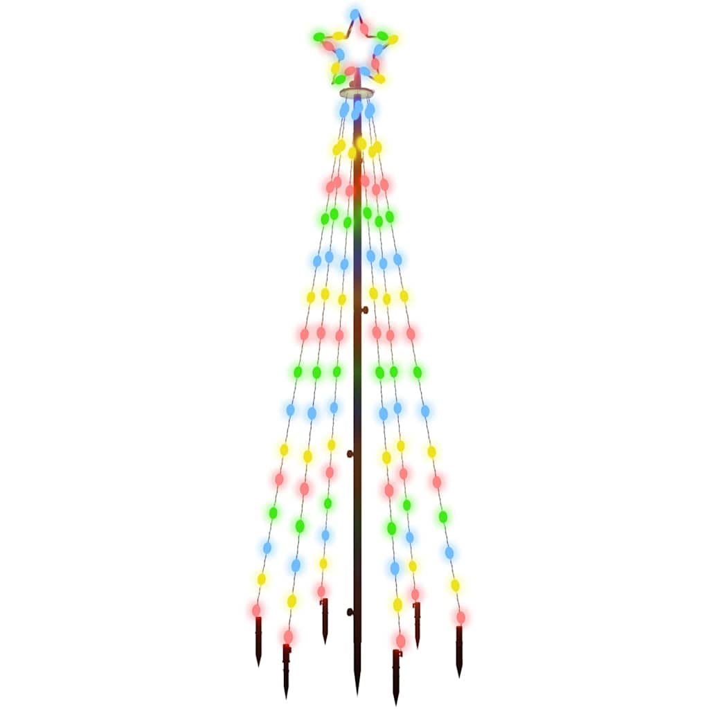343552 vidaXL Christmas Tree with Spike Colourful 108 LEDs 180 cm