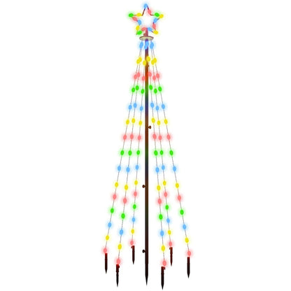 343552 vidaXL Christmas Tree with Spike Colourful 108 LEDs 180 cm