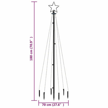 343552 vidaXL Christmas Tree with Spike Colourful 108 LEDs 180 cm