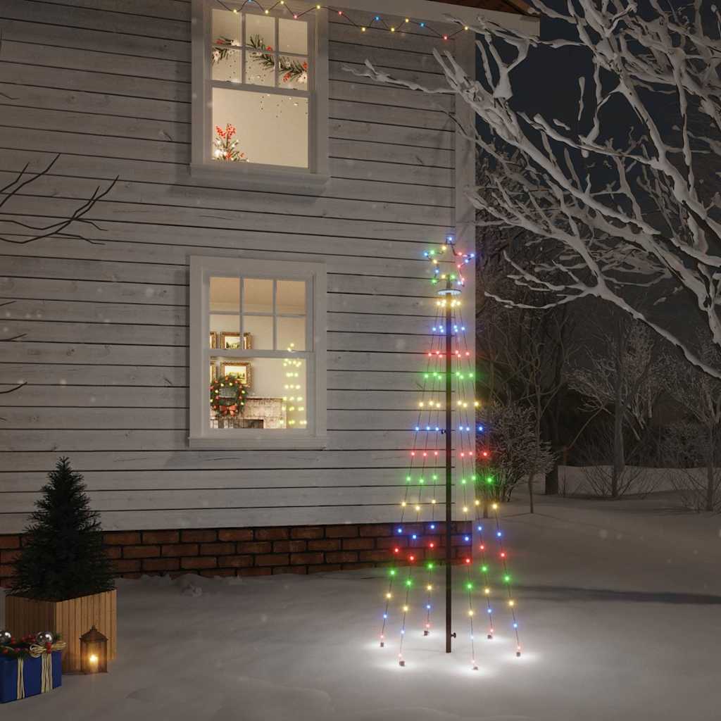 343552 vidaXL Christmas Tree with Spike Colourful 108 LEDs 180 cm