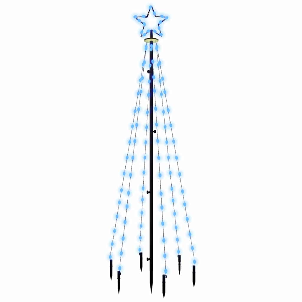 343553 vidaXL Christmas Tree with Spike Blue 108 LEDs 180 cm