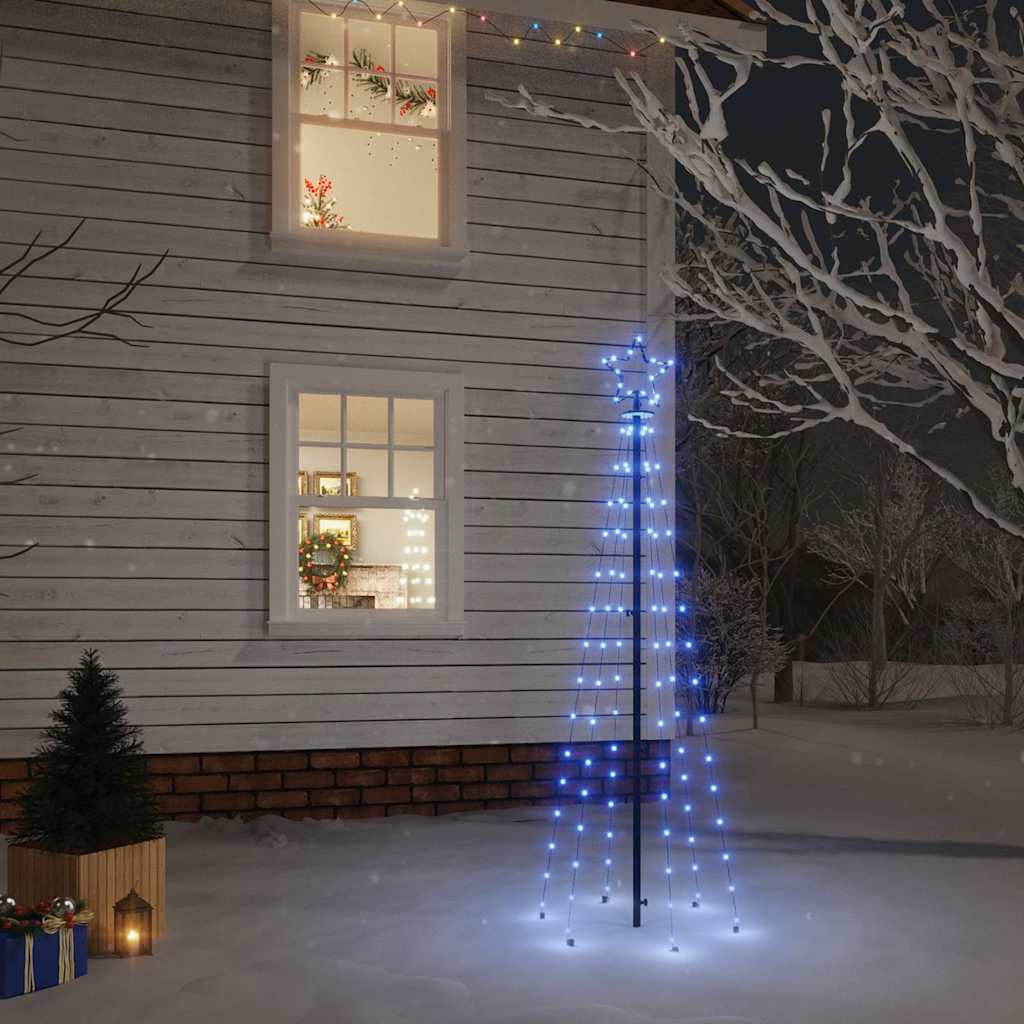 343553 vidaXL Christmas Tree with Spike Blue 108 LEDs 180 cm