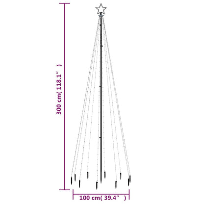 343555 vidaXL Christmas Tree with Spike Cold White 310 LEDs 300 cm