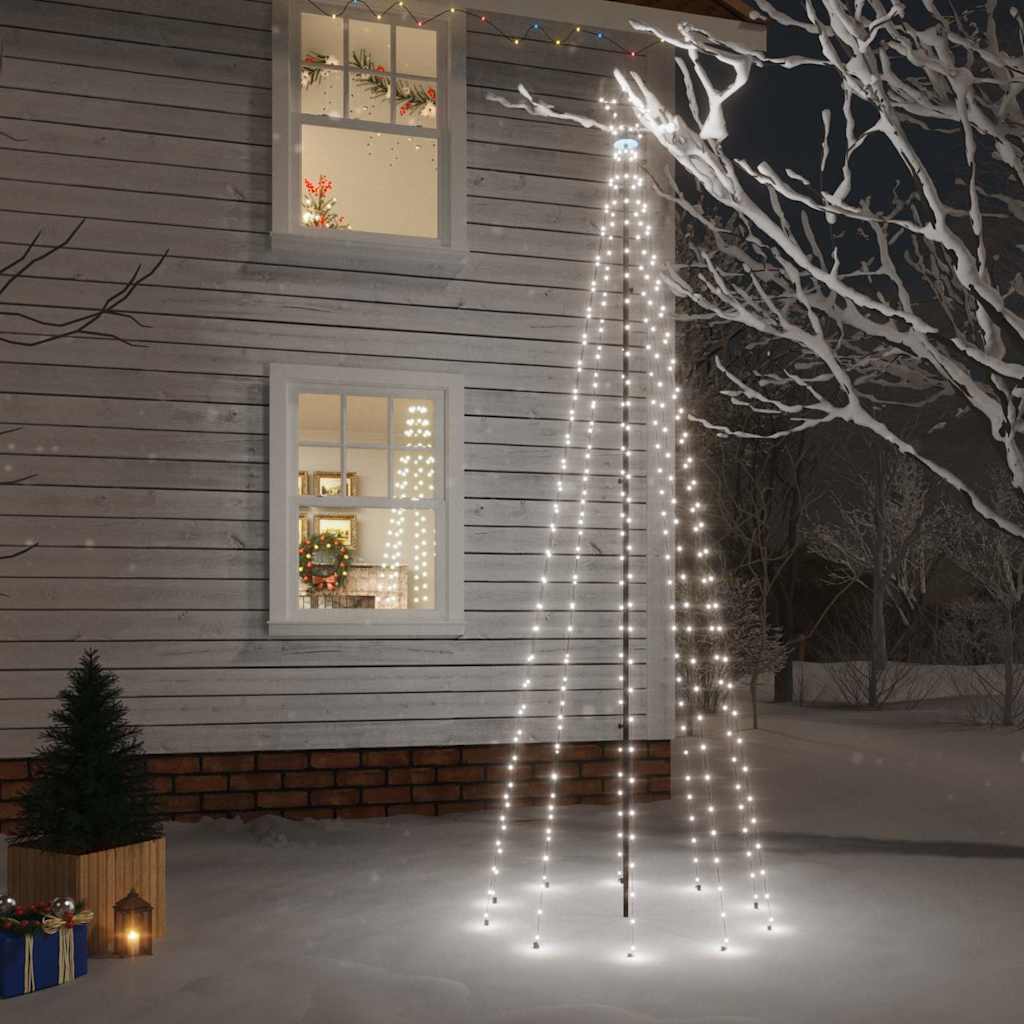 343555 vidaXL Christmas Tree with Spike Cold White 310 LEDs 300 cm