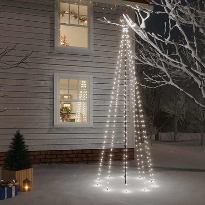 343555 vidaXL Christmas Tree with Spike Cold White 310 LEDs 300 cm