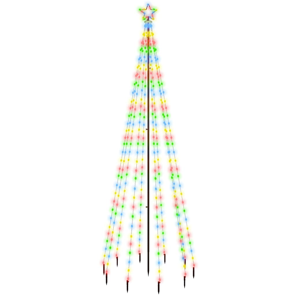 343556 vidaXL Christmas Tree with Spike Colourful 310 LEDs 300 cm