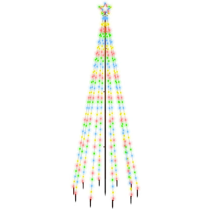 343556 vidaXL Christmas Tree with Spike Colourful 310 LEDs 300 cm
