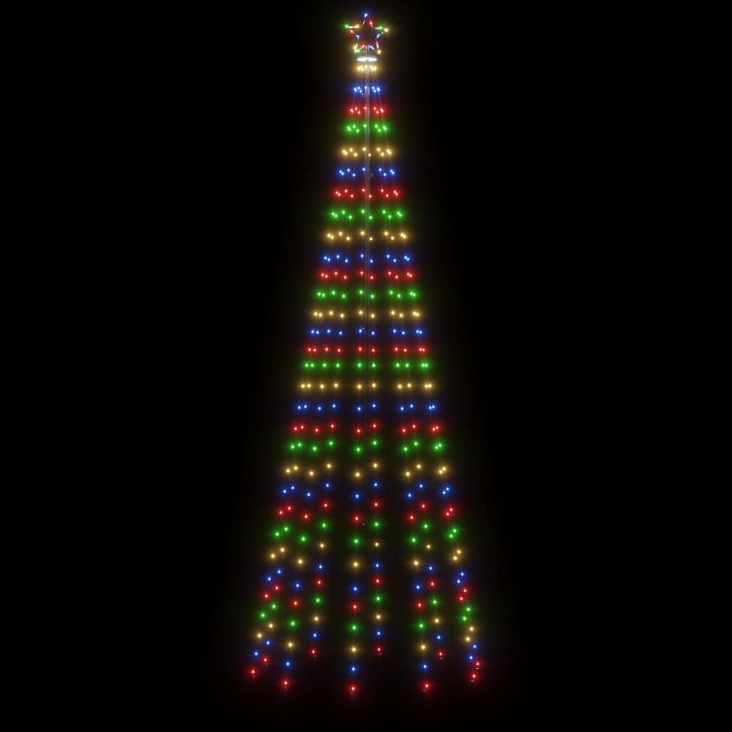 343556 vidaXL Christmas Tree with Spike Colourful 310 LEDs 300 cm