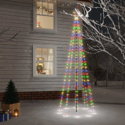 343556 vidaXL Christmas Tree with Spike Colourful 310 LEDs 300 cm