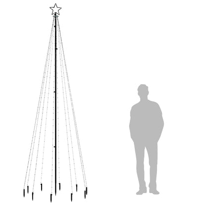 343557 vidaXL Christmas Tree with Spike Blue 310 LEDs 300 cm
