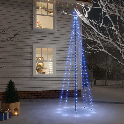 343557 vidaXL Christmas Tree with Spike Blue 310 LEDs 300 cm