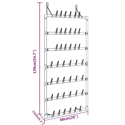 vidaXL Hanging Shoe Rack Silver 66x13x139 cm