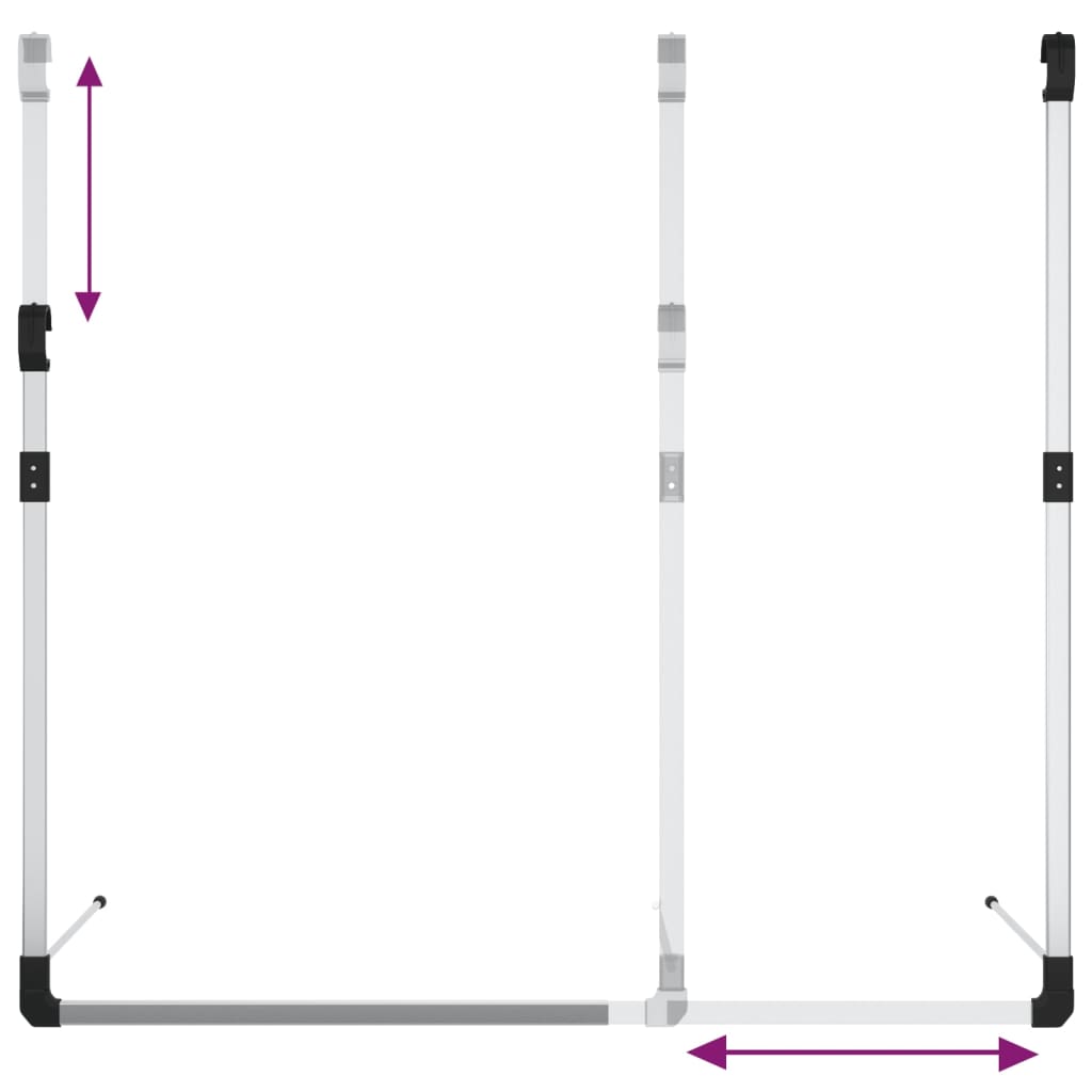 vidaXL Telescopic Wardrobe Hanging Rail Silver